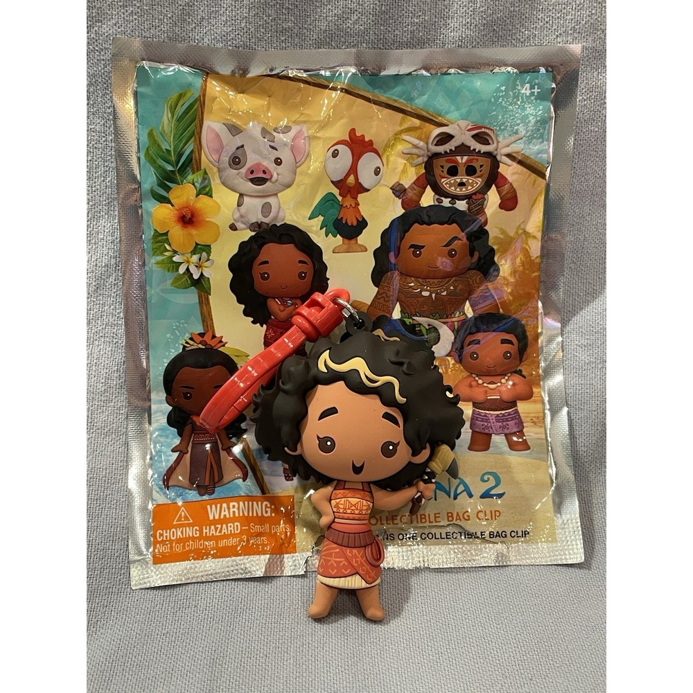 NEW Walt Disney‎ Moana 2 Series - 3D Figural Monogram Bag Clip Keychain - Loto